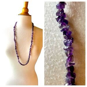 Vintage Purple Amethyst Gemstone Necklace